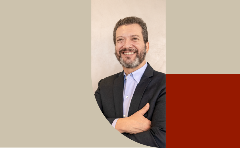 Imagem com foto do Márcio Castro, novo CEO da RTM, dentro do grafismo para ilustrar a entrevista que foi feita com ele.